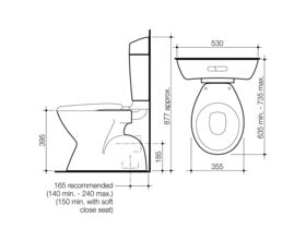 Caroma Concorde Concealed Uniset II P Trap White (4 Star)