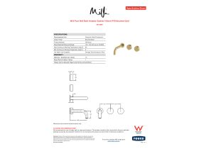 Specification Sheet - Milli Pure Wall Bath Hostess System 160mm PVD Brushed Gold