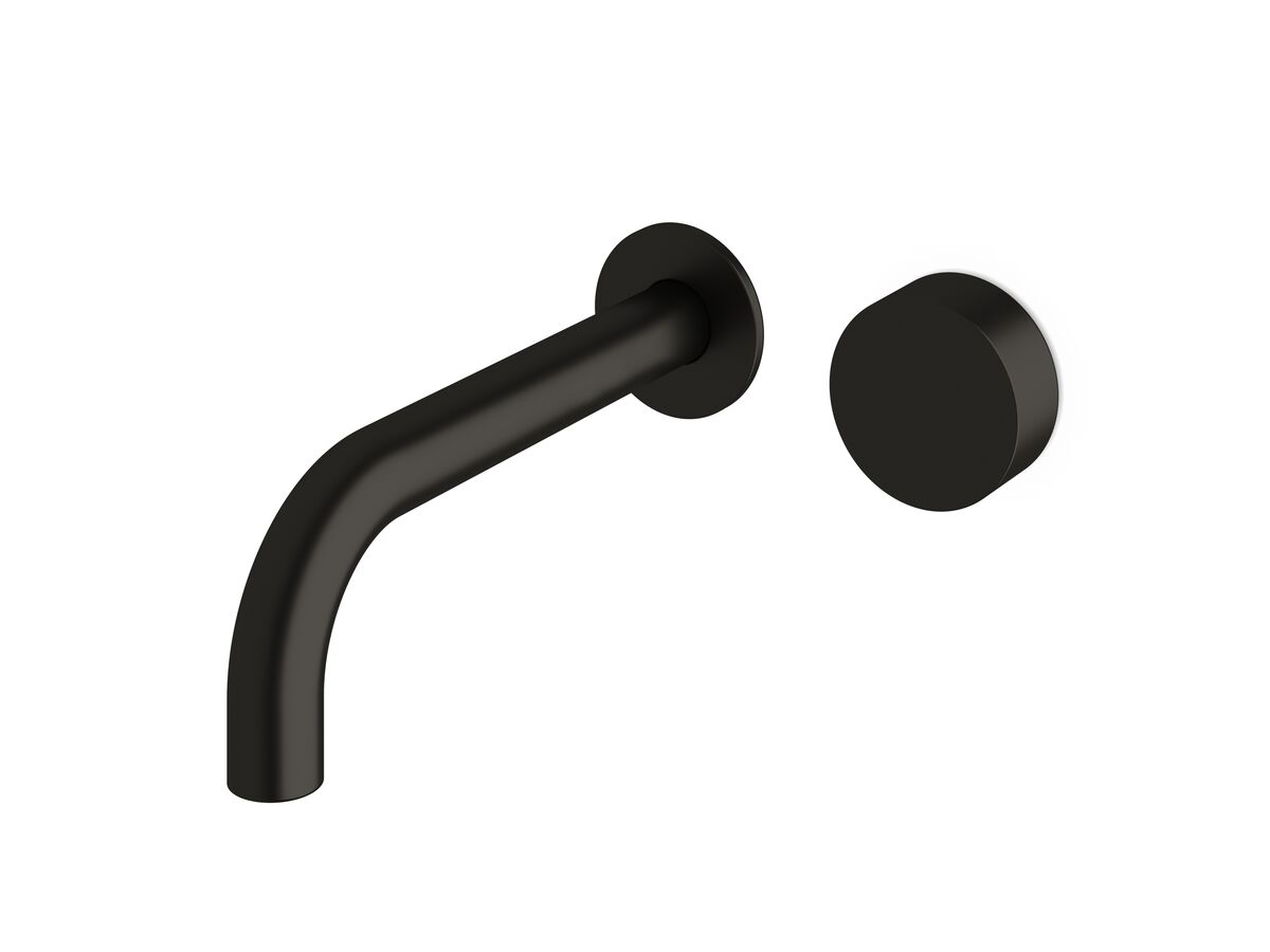 Sussex Pure Progressive Wall Basin Mixer Tap System 200mm PVD Matte Black (3 Star)