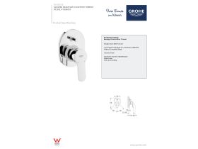 Technical Guide - GROHE BauEdge Shower / Bath Mixer Tap with Diverter Trimset Chrome (V2)