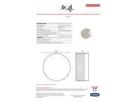 Specification Sheet - Milli Pure Progressive Shower / Bath Mixer Tap with Diamond Textured Handle PVD Brushed Nickel