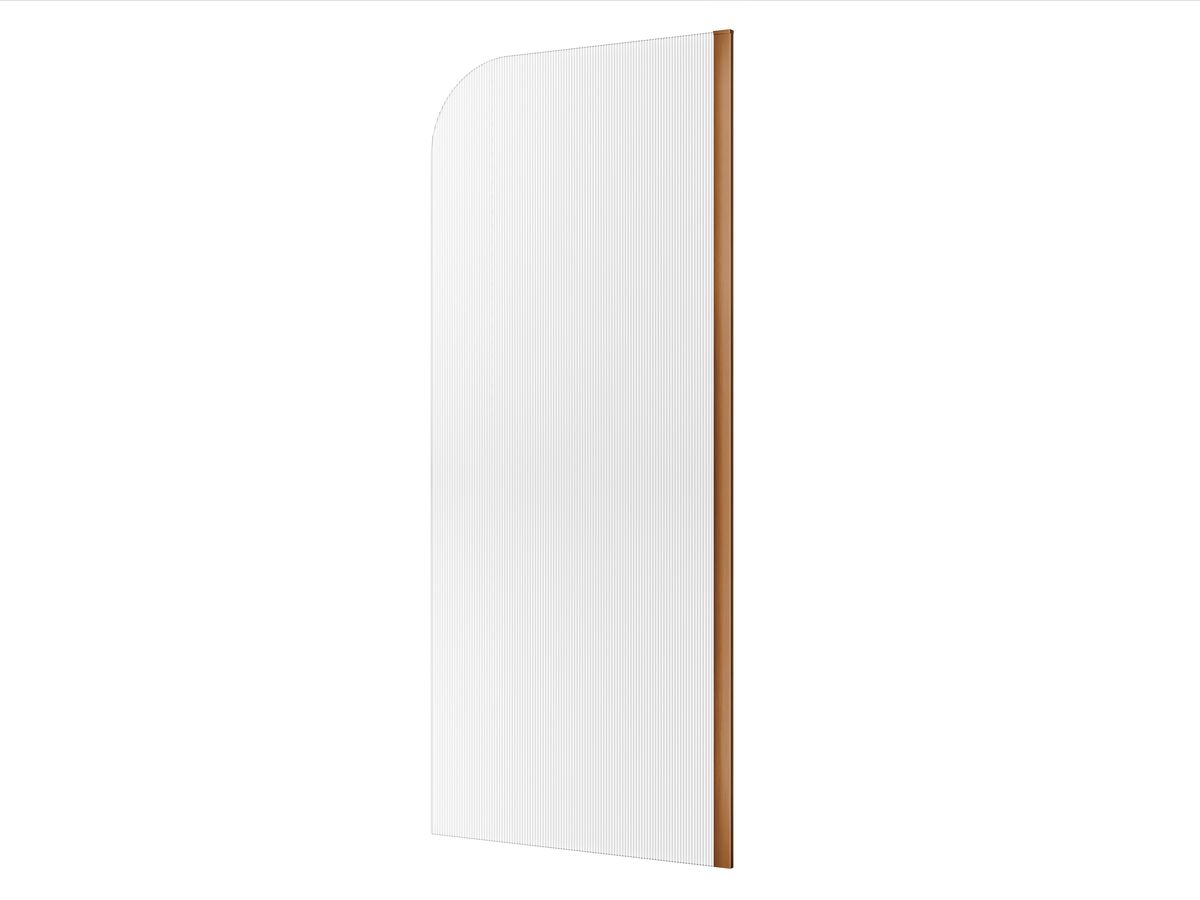 Hero - Kado Lux Frameless Curved Right Fluted Panel with Wall Channel 900mm Brushed Bronze