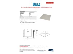 Specification Sheet - Roca Cyprus Stonex Shower Floor 900mm x 900mm Cemento with Matching Waste