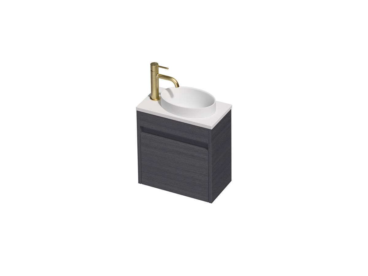 Posh Domaine Mini 400 1 Door Wall Hung Colour Cherry Pie with Basin