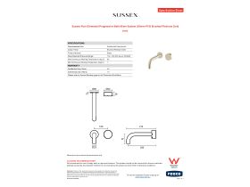 Specification Sheet - Sussex Pure Elemental Progressive Bath Mixer System 200mm PVD Brushed Platinum Gold