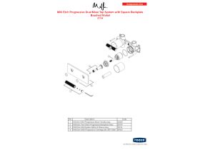 Component Listing - Milli Etch Progressive Dual Mixer Tap System with Square Backplate Brushed Nickel