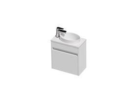 Posh Domaine Mini 400 1 Door Wall Hung White Cherry Pie with Basin