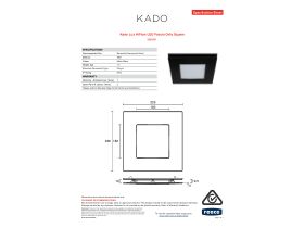 Specification Sheet - Kado Lux HiFlow 250 LED Fascia Only Square Matte Black