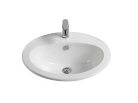 Base Vanity Basin with Overflow 1 Taphole 560 x 480mm White
