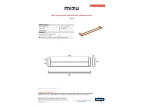 Specification Sheet - Mizu Soothe Double Towel Rail 600mm Brushed Bronze