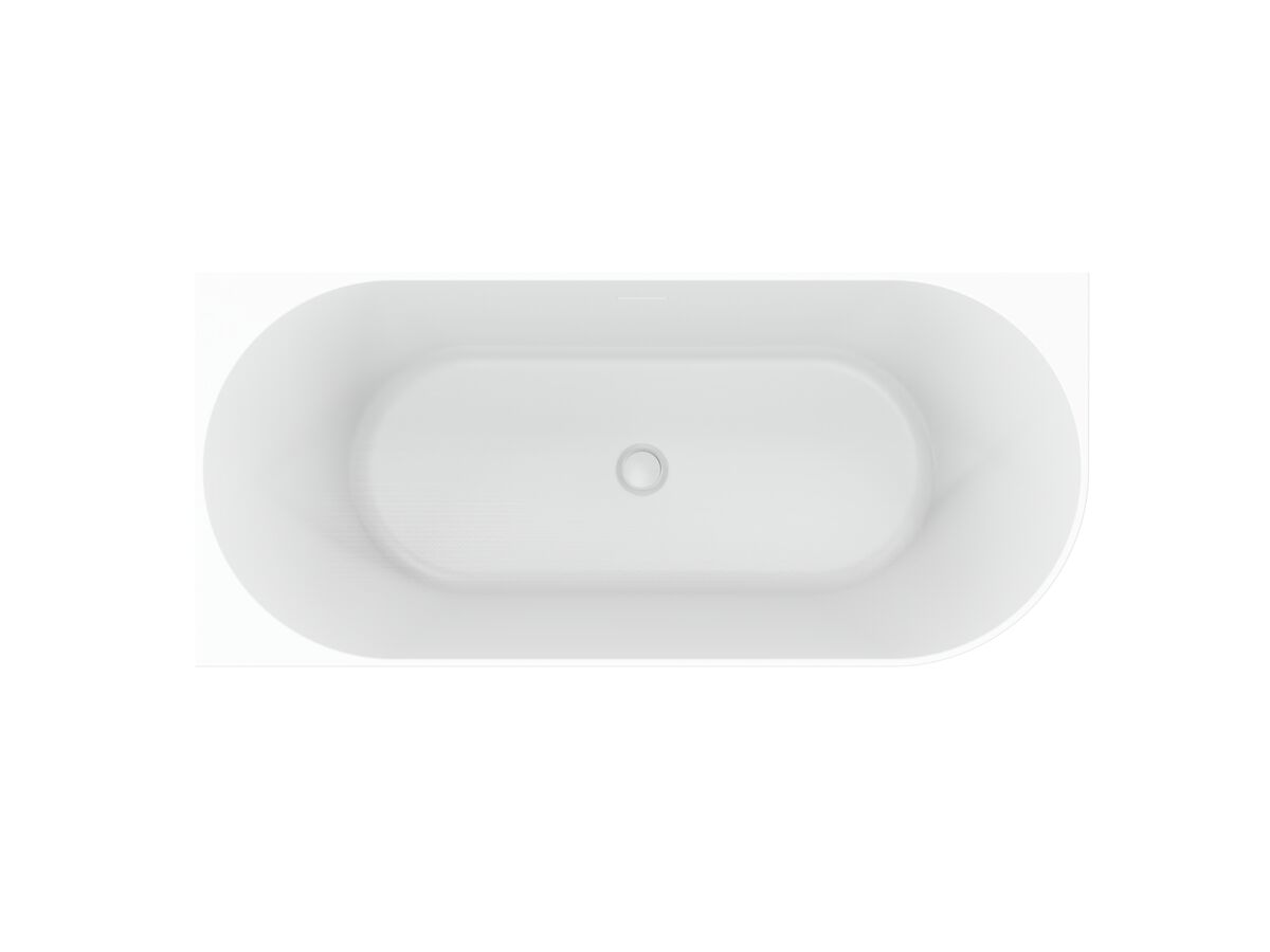 Supporting Image - Posh Solus Back to Corner Freestanding Bath 1700mm Left Corner with Overflow Matte White - Top View