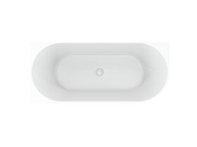 Supporting Image - Posh Solus Back to Corner Freestanding Bath 1700mm Left Corner with Overflow Matte White - Top View