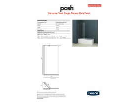 Specification Sheet - Posh Domaine Fixed Single Bath Panel 8mm Chrome