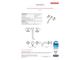Specification Sheet - Sussex Oria Cross Wall Basin Set 215mm PVD Brushed Nickel (5 Star)