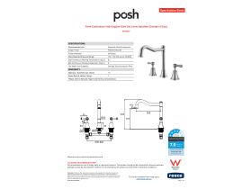 Specification Sheet - Posh Canterbury Hob English Sink Set Lever Handles Chrome (4 Star)