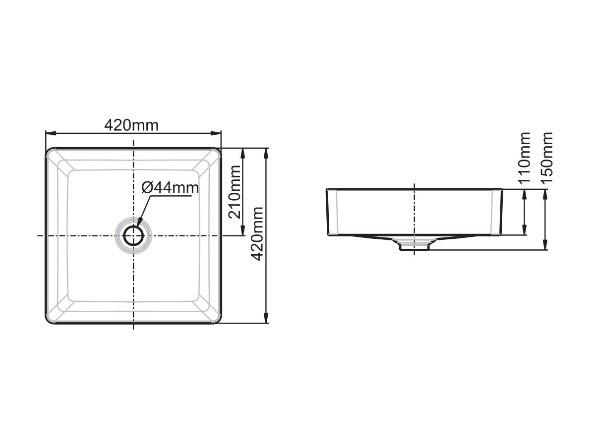 American Standard Acacia SupaSleek Vessel Basin 420mm No Tap Hole White