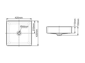 American Standard Acacia SupaSleek Vessel Basin 420mm No Tap Hole White