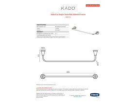 Specification Sheet - Kado Era Single Towel Rail 600mm Chrome