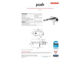 Specification Sheet - Posh Solus Wall Basin / Bath Mixer Tap Set Chrome (5 Star) Lead Free