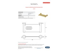 Specification Sheet - Sussex Pure Metal Soap Dish PVD Brushed Gold