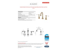 Specification Sheet - Kado Era Basin Set Fixed Lever Porcelain Handle Brass Gold (5 Star) Lead Free