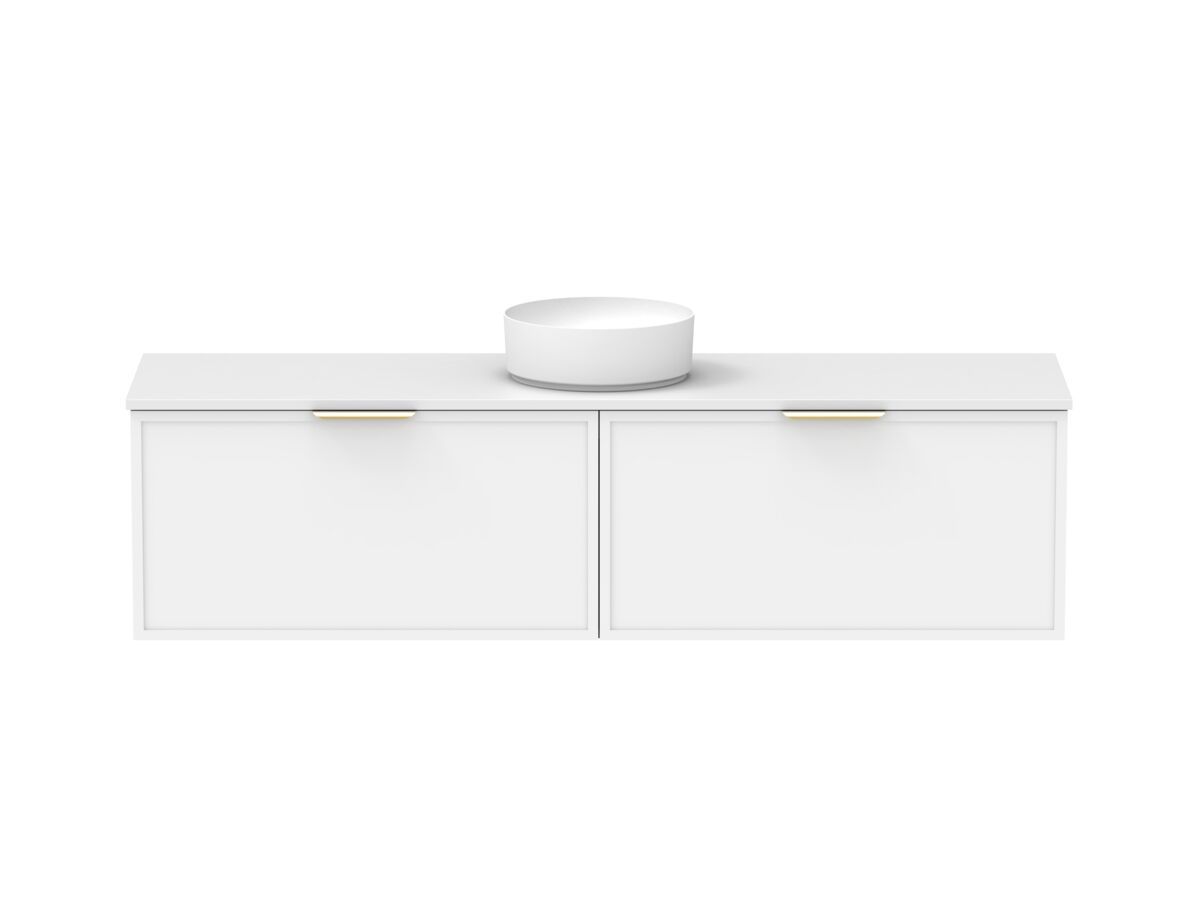 Supporting Image - Kado Lux Slim All Drawer 1800mm Wall Hung Vanity with Centre Basin 20mm Top Matte White