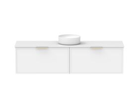 Supporting Image - Kado Lux Slim All Drawer 1800mm Wall Hung Vanity with Centre Basin 20mm Top Matte White