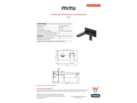 Specification Sheet - Mizu Bloc MK2 Wall Bath Mixer Tap Set Matte Black