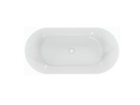 Supporting Image - Posh Solus Back to Corner Freestanding Bath 1500mm Left Corner with Overflow Gloss White - Top View