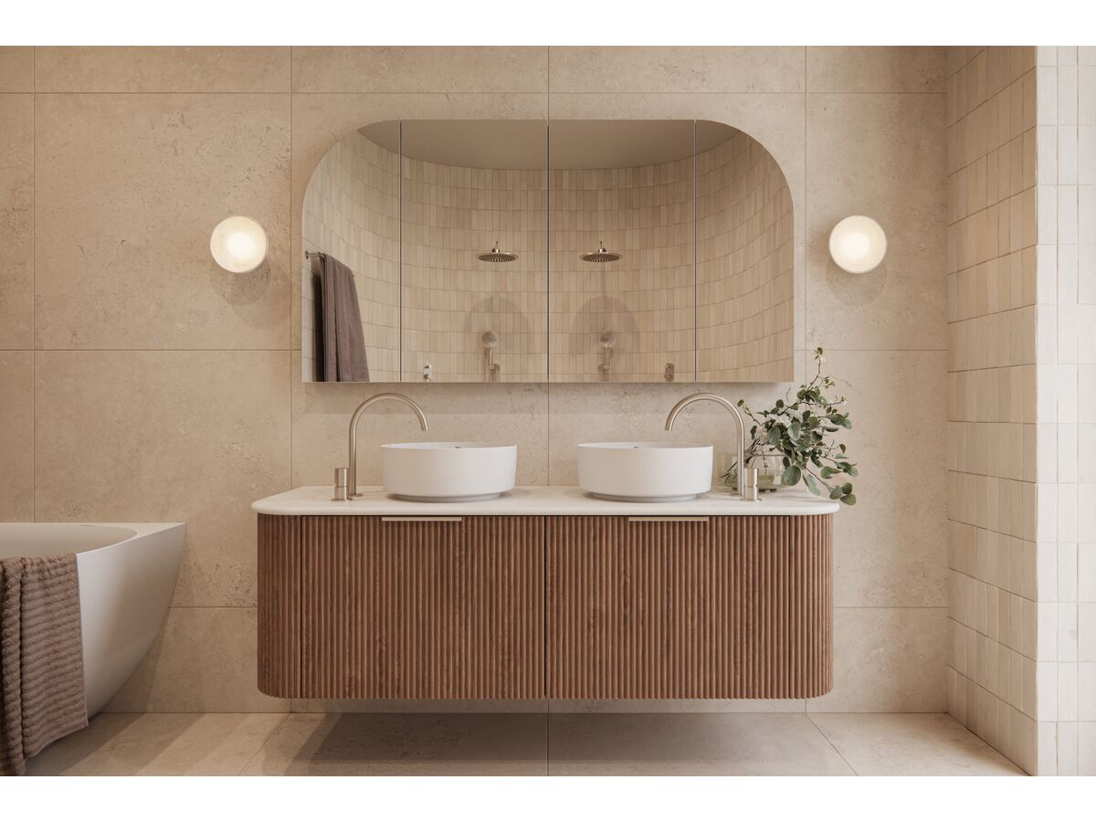 In Situ - Mizu Drift Dial Medium Height Hob Mixer Brushed Nickel (6 Star) - Bathroom Scene