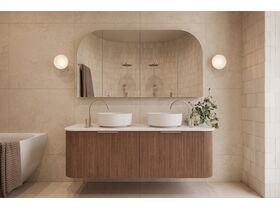 In Situ - Mizu Drift Dial Medium Height Hob Mixer Brushed Nickel (6 Star) - Bathroom Scene
