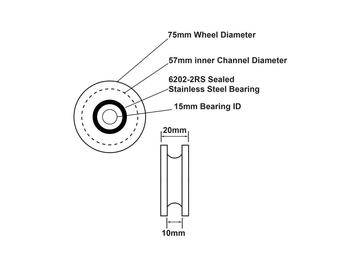 CRH Coolroom Wheel Assembly White 75mm A129