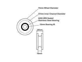 CRH Coolroom Wheel Assembly White 75mm A129