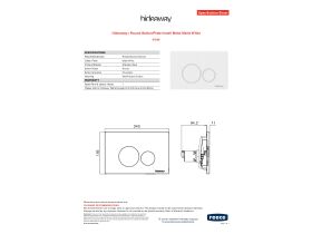 Specification Sheet - Hideaway+ Round Button/Plate Inwall Metal Matte White