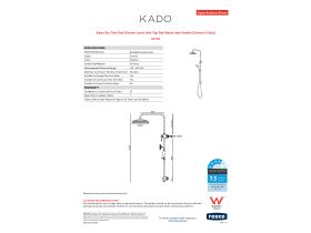 Specification Sheet - Kado Era Twin Rail Shower Lever with Top Rail Water Inlet Handle Chrome (4 Star)