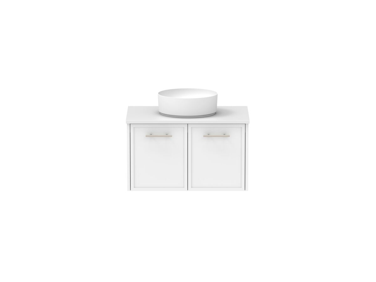 Supporting Image - Kado Lux All Door 750mm Wall Hung Vanity Centre Basin 20mm - White Shaker Front