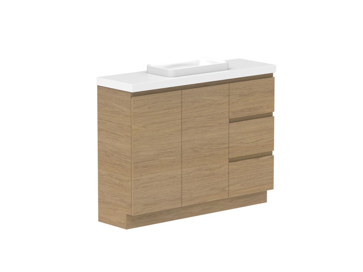 Supporting Image - Posh Domaine 1200mm Ensuite Floor Mount Vanity Unit Single Bowl 50mm Top