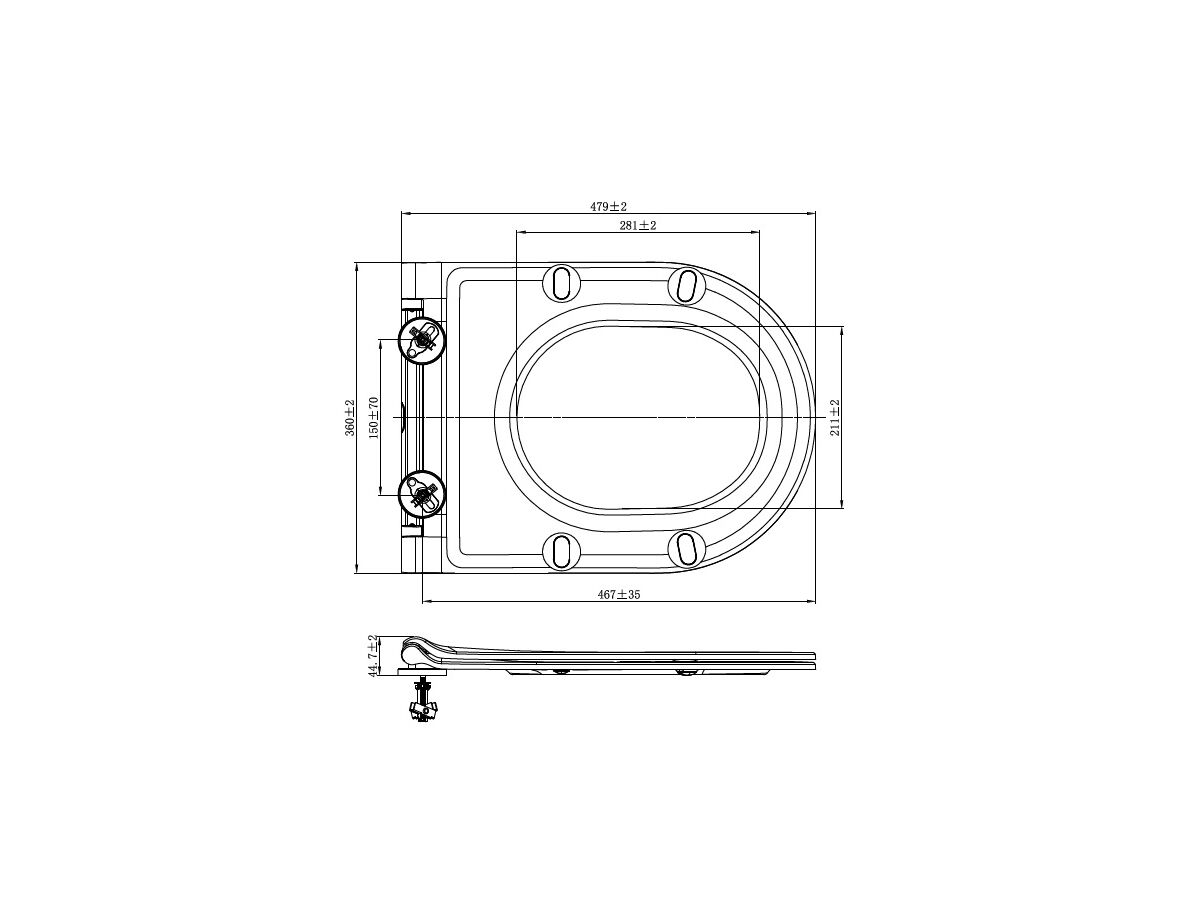 Cygnet Hygiene Rim Soft Close Quick Release Seat MK2