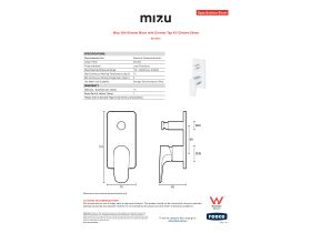 Specification Sheet - Mizu Silk Shower Mixer with Diverter Tap Kit Chrome (New)