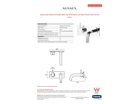 Specification Sheet - Sussex Scala 25mm Curved Bath Mixer Tap Outlet System Left Hand 160mm Outlet Chrome