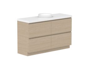 Supporting Image - Posh Domaine All-Drawer Twin 1500mm Floor Mounted Vanity Unit Single Bowl 50mm Top