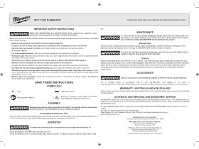 User Manual - Milwaukee M12 High Performance Flashlight 800LU 12V