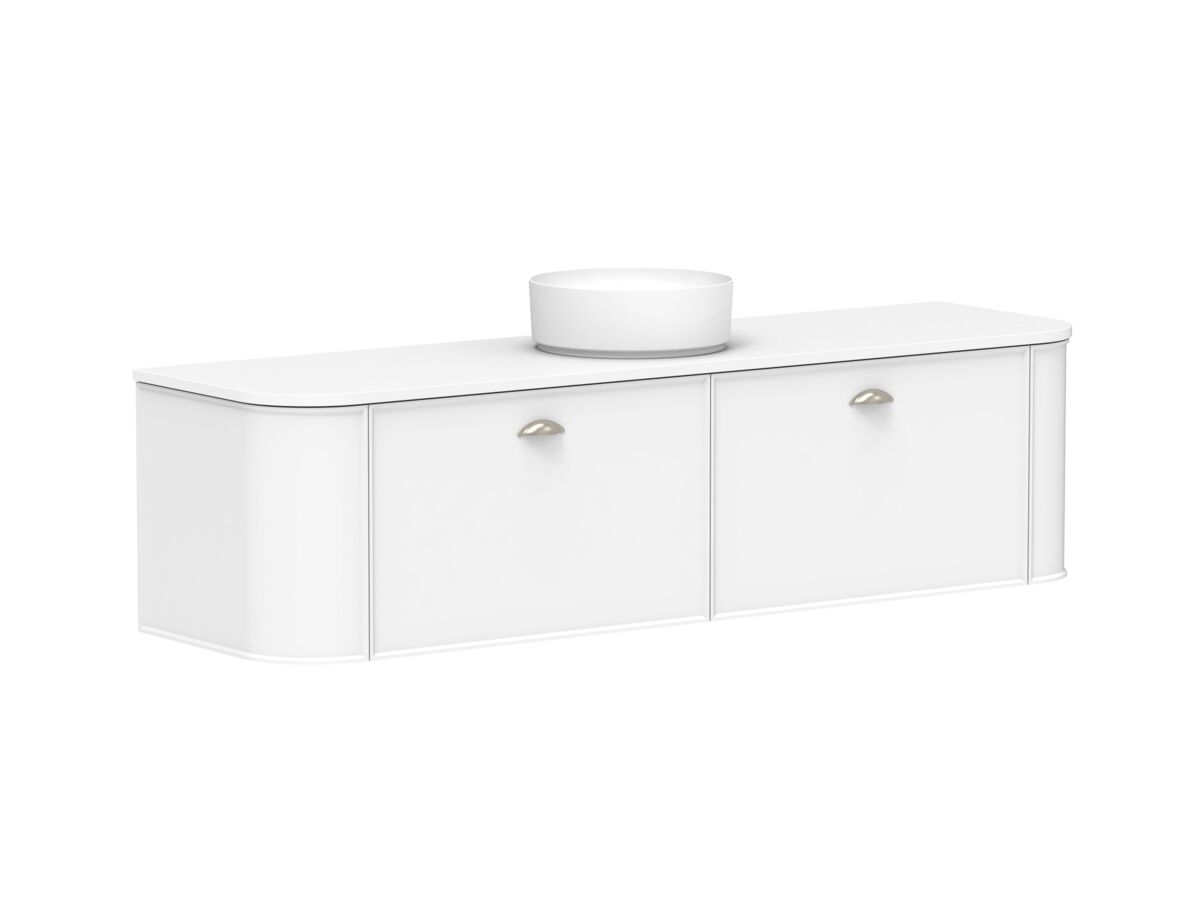 Supporting Image 2 - Kado Era Double Curve All Drawer 1800mm Wall Hung Vanity with Centre Basin 20mm Top Matte White