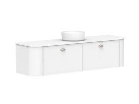 Supporting Image 2 - Kado Era Double Curve All Drawer 1800mm Wall Hung Vanity with Centre Basin 20mm Top Matte White