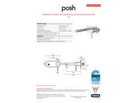 Specification Sheet - Posh Bristol Pin Basin / Bath Wall Mixer Tap Set Chrome (5 Star) Lead Free