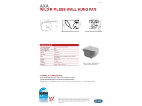 Technical Guide - AXA Wild Rimless Wall Hung Pan with Soft Close Quick Release Seat (4 Star)