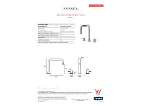 Specification Sheet - Sussex Scala Hob Spa Set Square Chrome