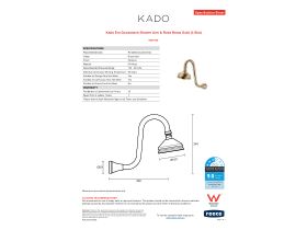 Specification Sheet - Kado Era Gooseneck Shower Arm & Rose Brass Gold (3 Star)