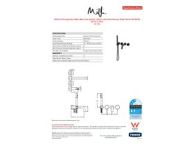 Specification Sheet - Milli Pure Progressive Bath Mixer Tap System 160mm with Hand Shower Right Hand PVD Matte Black (3 Star)