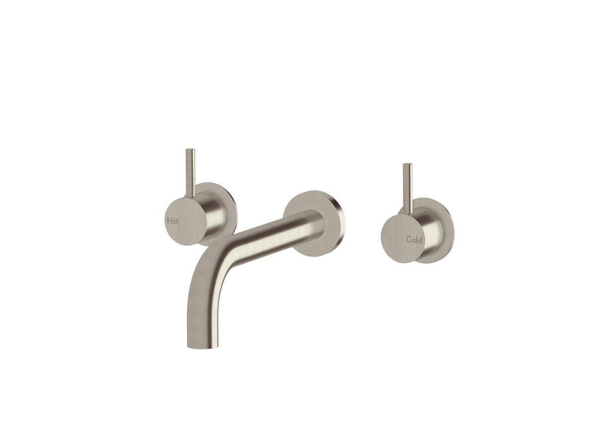 Sussex Scala 25 Wall Basin Set Curved 200mm LUX PVD Brushed Oyster Nickel (3 Star)